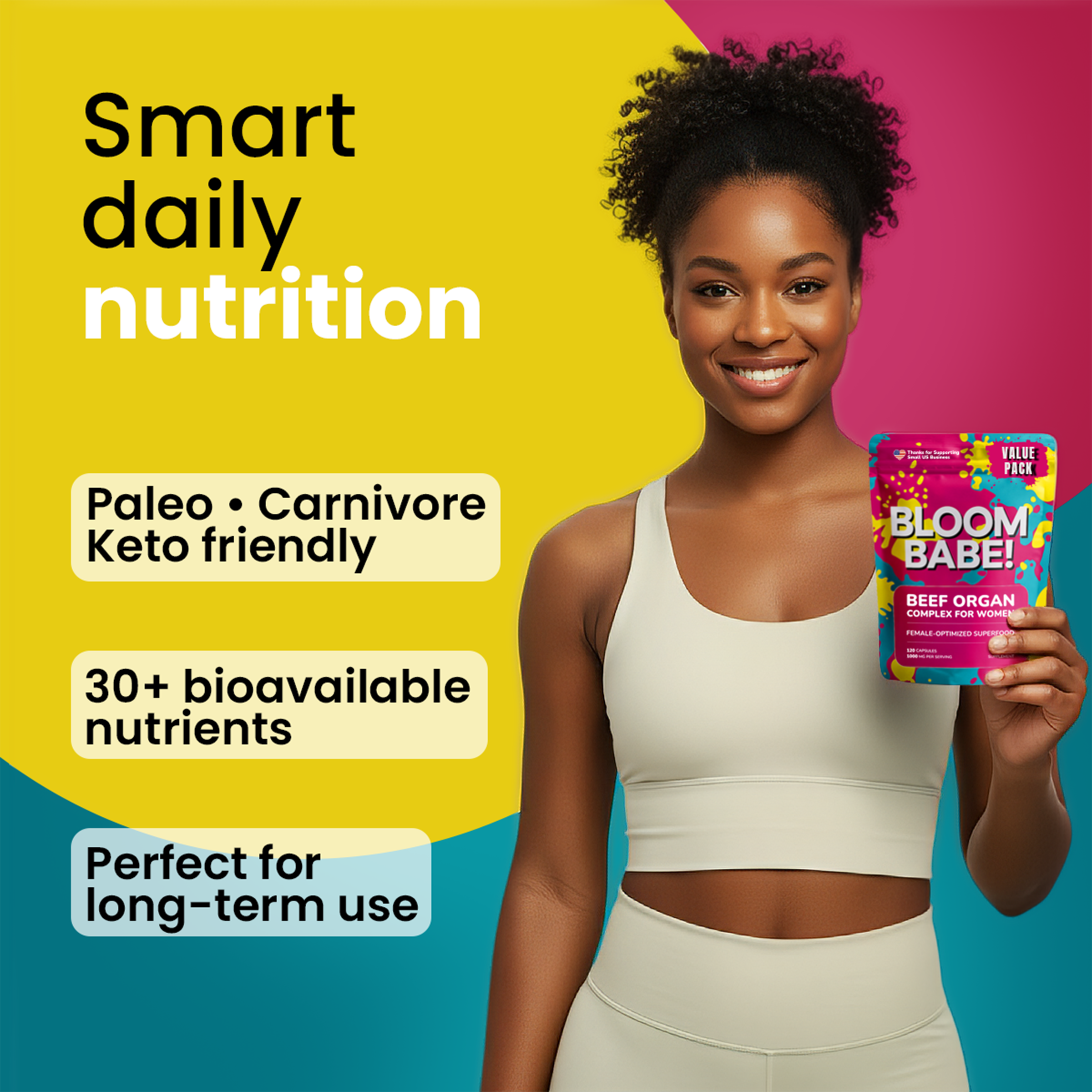 Beef Organ Supplement for Women – Liver, Uterus, Ovary, Heart, Kidney – 30+ Nutrients to Support Hormone Balance, Cycle Health, Energy, Immunity, Skin & Hair – 100% Grass Fed & 3rd Party Tested, 120ct