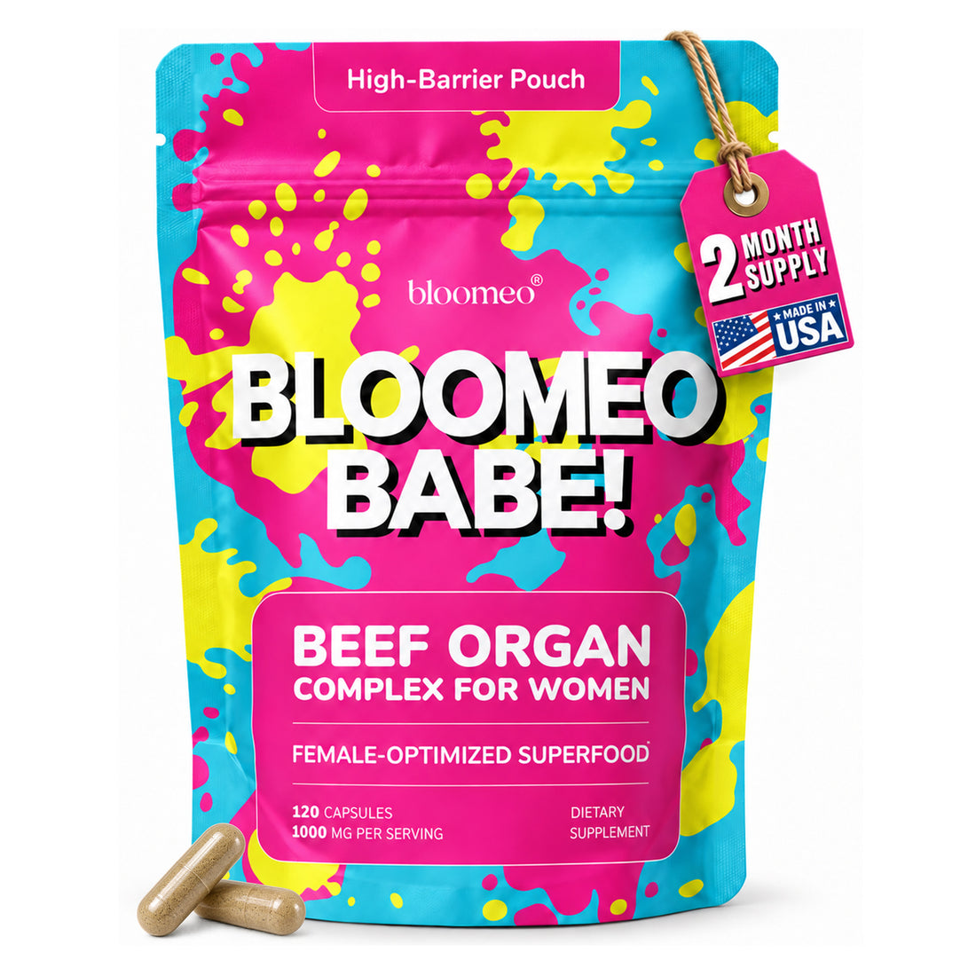 Beef Organ Supplement for Women – Liver, Uterus, Ovary, Heart, Kidney – 30+ Nutrients to Support Hormone Balance, Cycle Health, Energy, Immunity, Skin & Hair – 100% Grass Fed & 3rd Party Tested, 120ct