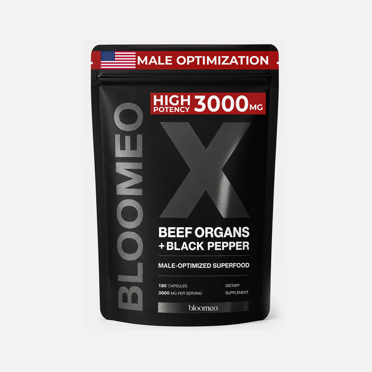 Bloomeo X – Beef Organ Supplement for Men – 100% Grass-Fed Beef Liver, Kidney, Heart, Testicle, Prostate & Bone – Primal Men’s Vitality Formula for Test, Energy, Immunity & Overall Health – 120 Capsules