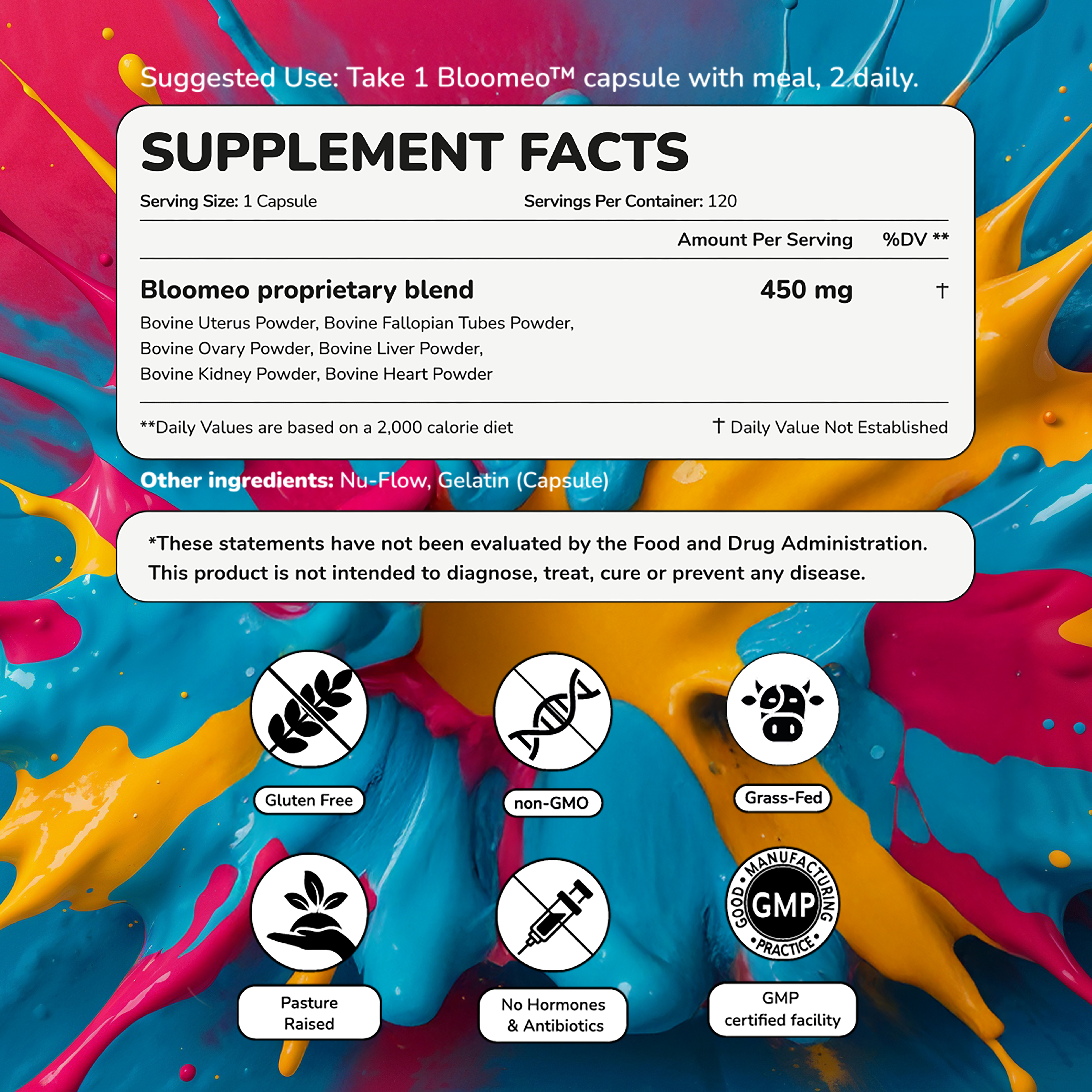 Beef Organ Supplement for Women – 100% Grass Fed Beef Liver, Kidney, Heart & Reproductive Organs – Primal Energy, Immunity, Hormone Balance & Wellness – BLOOM BABE Queen of Superfoods – 120 Capsules