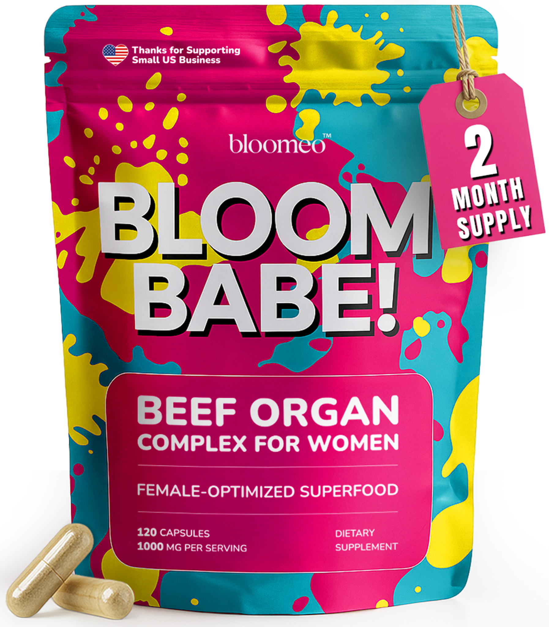 Beef Organ Supplement for Women – Liver, Uterus, Ovary, Heart, Kidney – 30+ Nutrients to Support Hormone Balance, Cycle Health, Energy, Immunity, Skin & Hair – 100% Grass Fed & 3rd Party Tested, 120ct